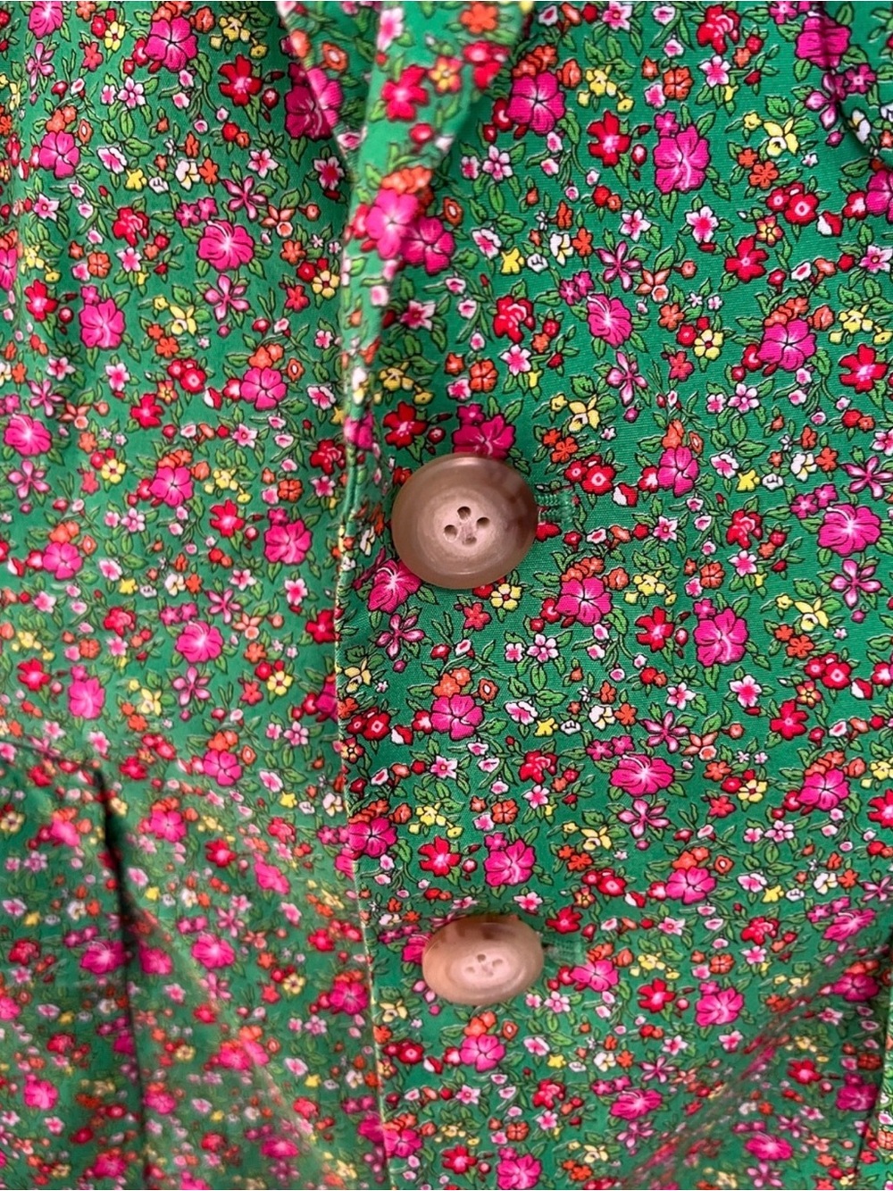 Ralph Lauren Green Blazer with Pink Floral Print - Picture 5 of 6